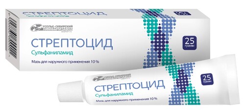 Streptoцyd 10% mamaзahd ylaruжnogo oprimenenemane 25 gr -upakovka touba ...